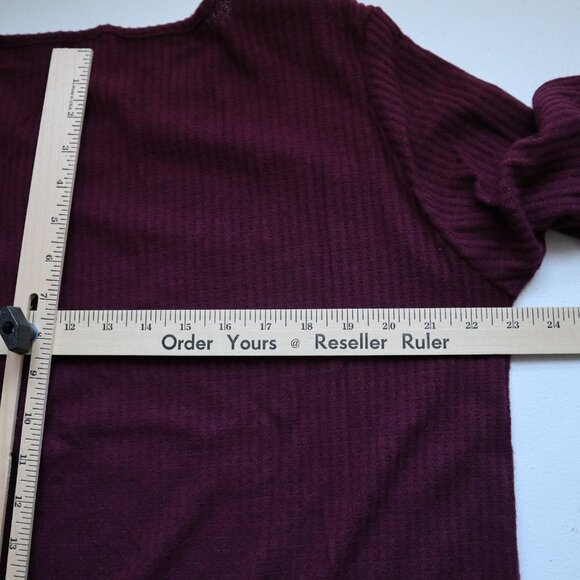 NEW   Nordstrom Forgotten Grace Button Front Garnet Peplum Sweater 1X - Picture 6 of 7